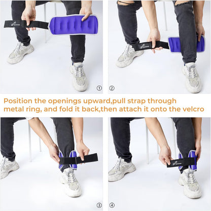 Ankle Weights Wrist Weights Pair of 1/2/4/6/10 LBS for Men Women Kids Strength Training Wrist and Ankle Weights Set with Reflective Strips for Dancing Running Walking Fitness Workout Gym