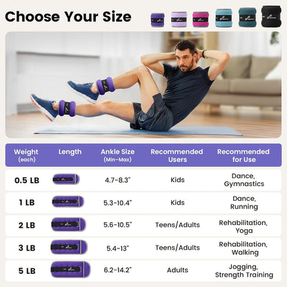 Ankle Weights Wrist Weights Pair of 1/2/4/6/10 LBS for Men Women Kids Strength Training Wrist and Ankle Weights Set with Reflective Strips for Dancing Running Walking Fitness Workout Gym