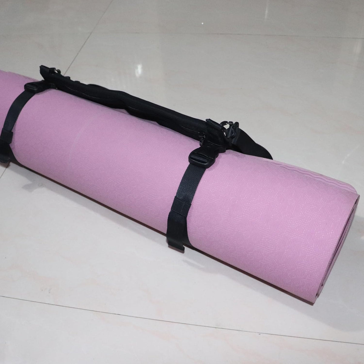 Yoga Mat Carrier Strap Shoulder Bag with Large Compartment Zipper Pocket