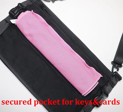 Yoga Mat Carrier Strap Shoulder Bag with Large Compartment Zipper Pocket