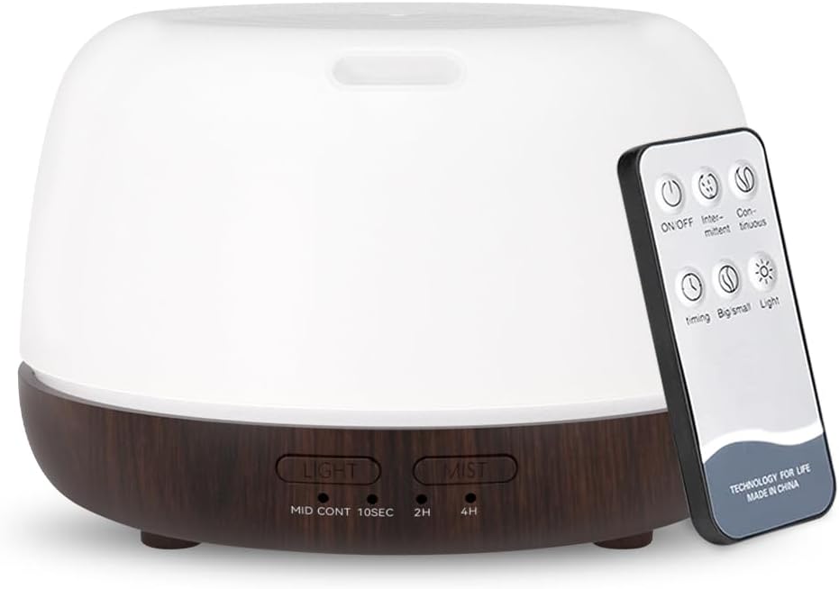 300ml Essential Oil Diffuser with Remote and 7-Color LED Light