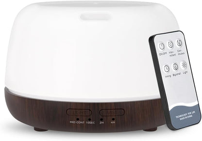 300ml Essential Oil Diffuser with Remote and 7-Color LED Light
