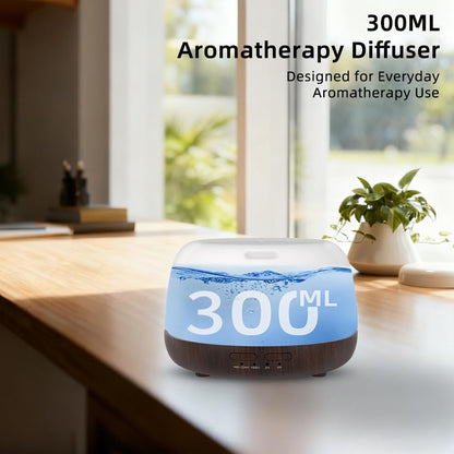 300ml Essential Oil Diffuser with Remote and 7-Color LED Light