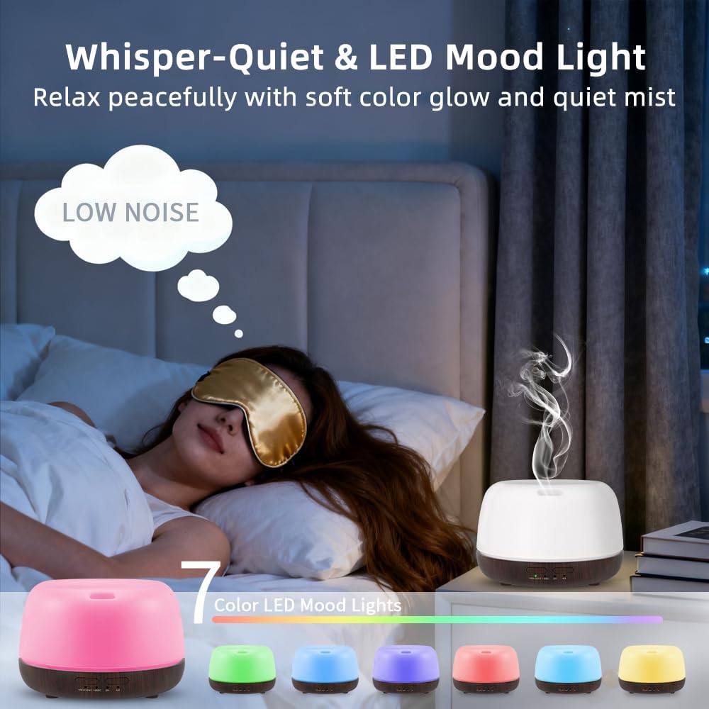 300ml Essential Oil Diffuser with Remote and 7-Color LED Light