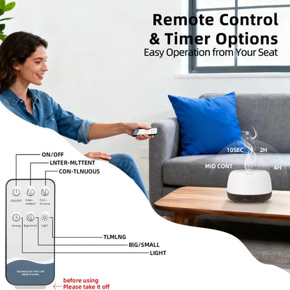 300ml Essential Oil Diffuser with Remote and 7-Color LED Light