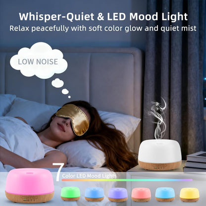 300ml Essential Oil Diffuser with Remote and 7-Color LED Light
