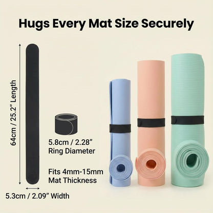 Yoga Mat Carrier Strap, Adjustable Thick Straps Sling for Carrying Large Mats, Stretching Band