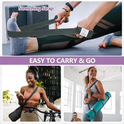 Yoga Mat Carrier Strap, Adjustable Thick Straps Sling for Carrying Large Mats, Stretching Band