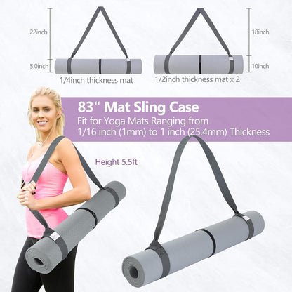 Yoga Mat Carrier Strap, Adjustable Thick Straps Sling for Carrying Large Mats, Stretching Band