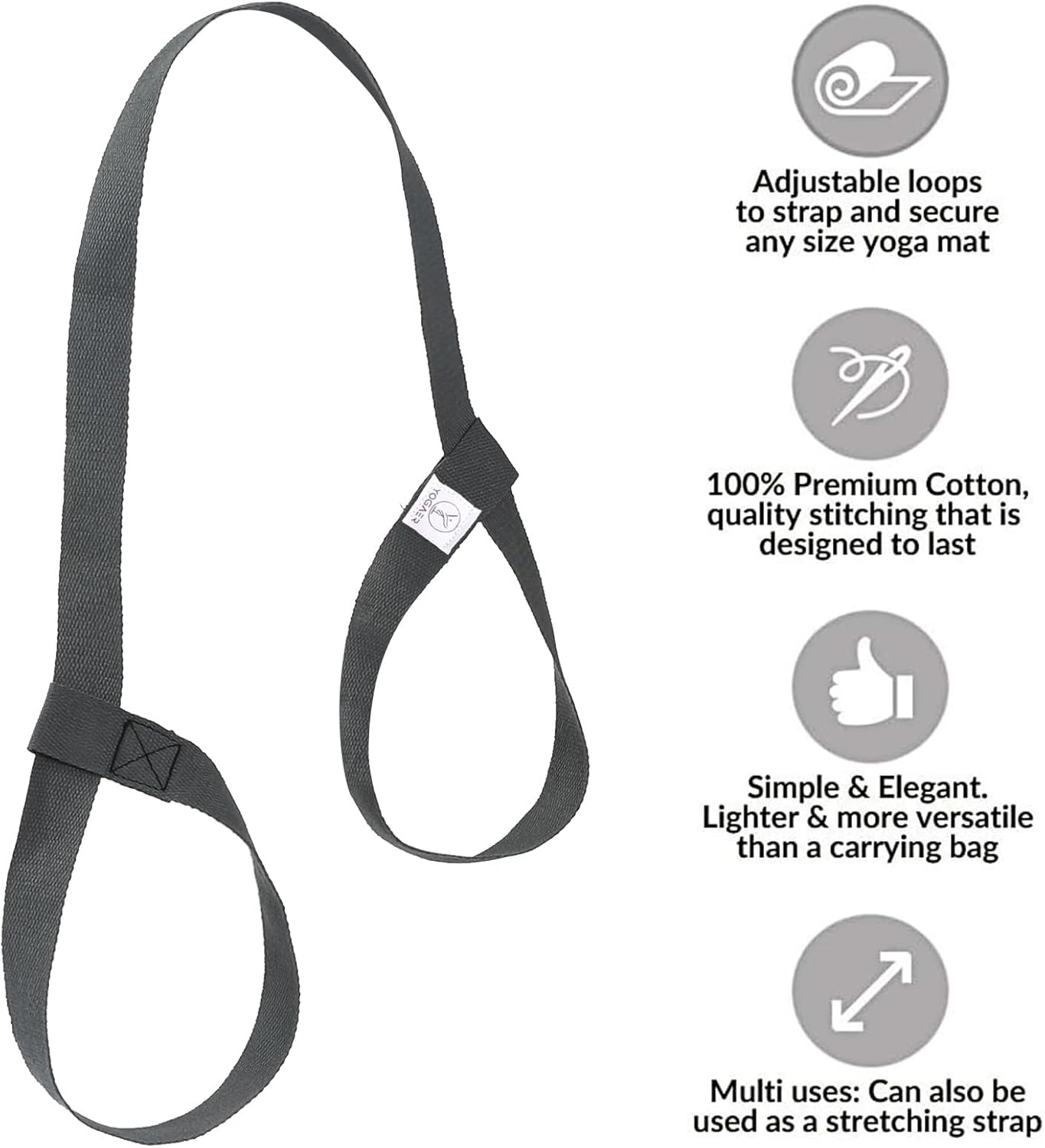 Yoga Mat Carrier Strap, Adjustable Thick Straps Sling for Carrying Large Mats, Stretching Band