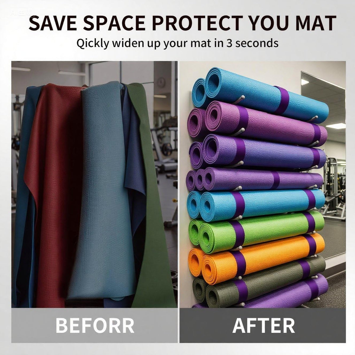 Yoga Mat Carrier Strap, Adjustable Thick Straps Sling for Carrying Large Mats, Stretching Band