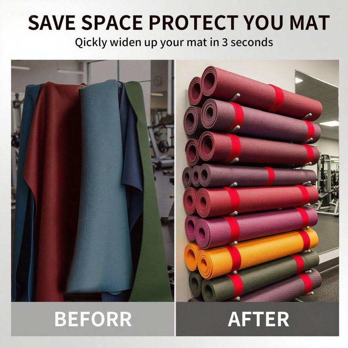 Yoga Mat Carrier Strap, Adjustable Thick Straps Sling for Carrying Large Mats, Stretching Band