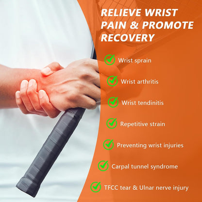 Ulnar Wrist Brace for Right & Left Hand, Ultra-Thin Elastic Wrist Wrap Compression for TFCC Tear and Repetitive Wrist Use Injury, Wrist Support for Carpal Tunnel, Tendonitis, Pain Relief (Black)