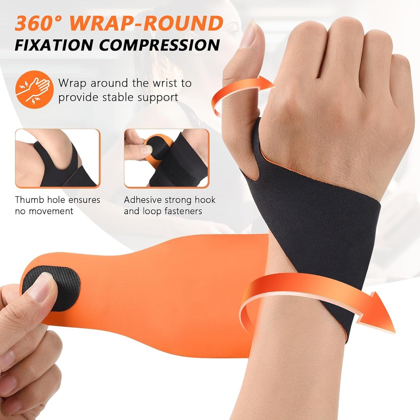 Ulnar Wrist Brace for Right & Left Hand, Ultra-Thin Elastic Wrist Wrap Compression for TFCC Tear and Repetitive Wrist Use Injury, Wrist Support for Carpal Tunnel, Tendonitis, Pain Relief (Black)
