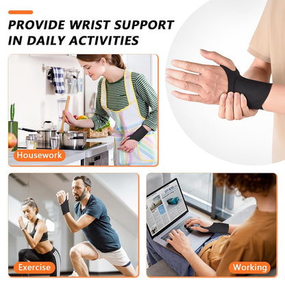 Ulnar Wrist Brace for Right & Left Hand, Ultra-Thin Elastic Wrist Wrap Compression for TFCC Tear and Repetitive Wrist Use Injury, Wrist Support for Carpal Tunnel, Tendonitis, Pain Relief (Black)