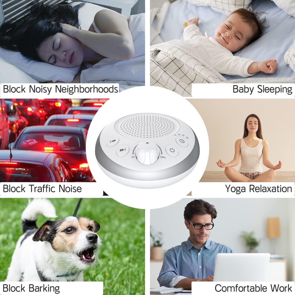Sound Machine Loud White Noise Machine Nonstop Brown Noise Sleep Machine 30 Soothing Sounds for Baby Kids Adults Pink Noise Sounds Machine 36-Level Vol 4 Timer Memory Function for Home Travel Office