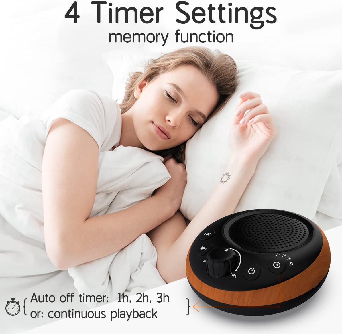 Sound Machine Loud White Noise Machine Nonstop Brown Noise Sleep Machine 30 Soothing Sounds for Baby Kids Adults Pink Noise Sounds Machine 36-Level Vol 4 Timer Memory Function for Home Travel Office