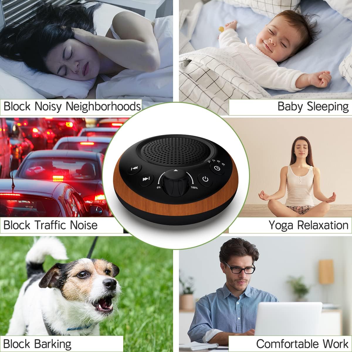 Sound Machine Loud White Noise Machine Nonstop Brown Noise Sleep Machine 30 Soothing Sounds for Baby Kids Adults Pink Noise Sounds Machine 36-Level Vol 4 Timer Memory Function for Home Travel Office