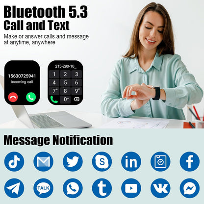 2026 Smart Watch for Men Women (Answer/Make Call), 1.96" HD Fitness Tracker Running Watch, IP68 Waterproof,Pedometer, Sleep/Step/Activity/Heart Rate Monitor,110+ Sport Mode Smartwatch for Android iOS