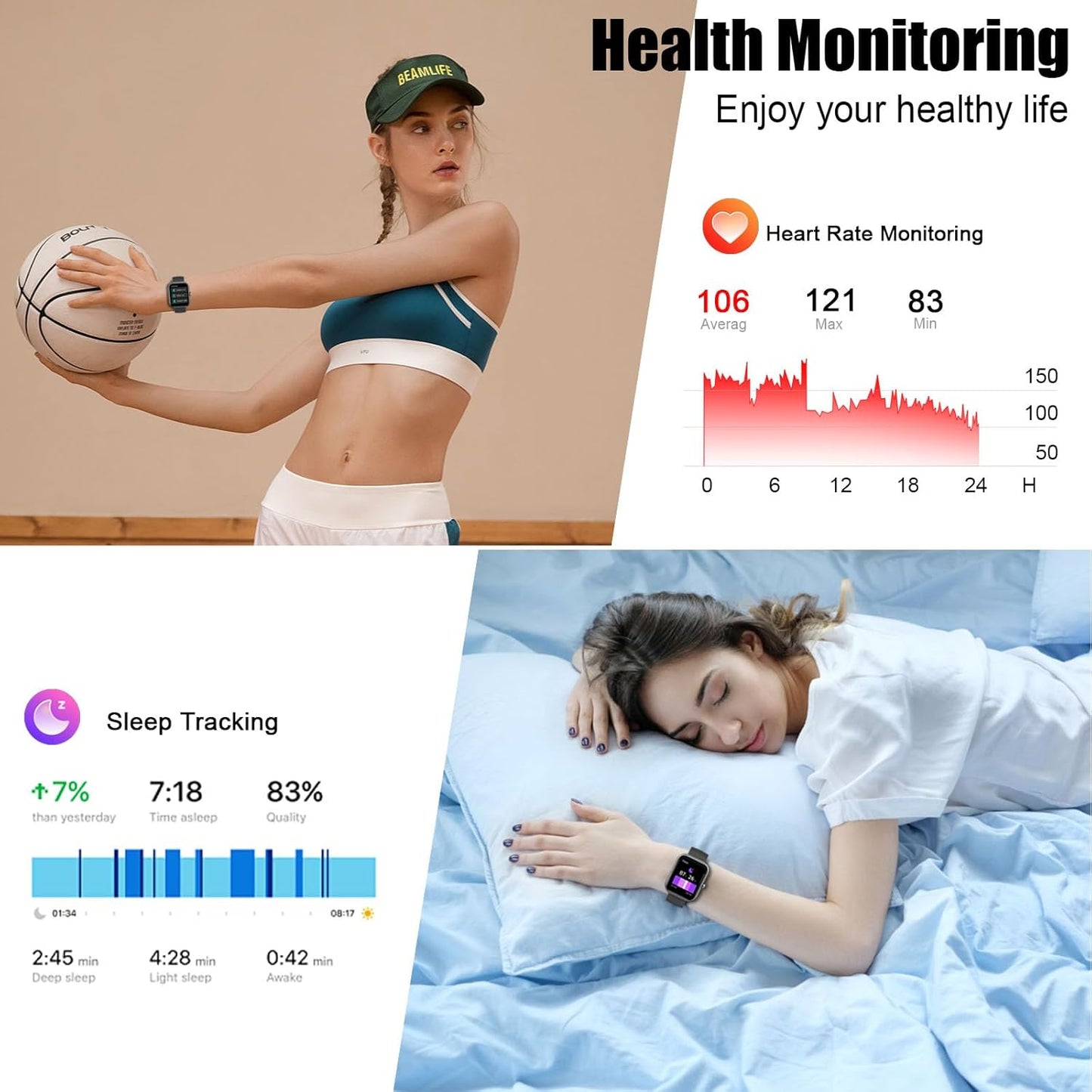 2026 Smart Watch for Men Women (Answer/Make Call), 1.96" HD Fitness Tracker Running Watch, IP68 Waterproof,Pedometer, Sleep/Step/Activity/Heart Rate Monitor,110+ Sport Mode Smartwatch for Android iOS
