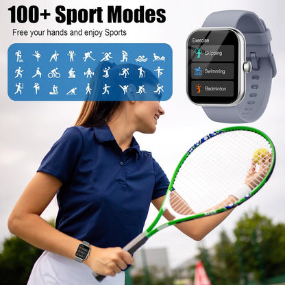 2026 Smart Watch for Men Women (Answer/Make Call), 1.96" HD Fitness Tracker Running Watch, IP68 Waterproof,Pedometer, Sleep/Step/Activity/Heart Rate Monitor,110+ Sport Mode Smartwatch for Android iOS