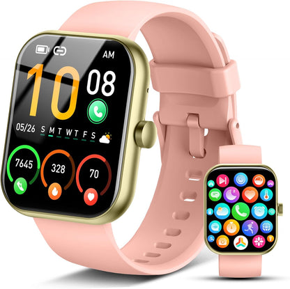 2026 Smart Watch for Men Women (Answer/Make Call), 1.96" HD Fitness Tracker Running Watch, IP68 Waterproof,Pedometer, Sleep/Step/Activity/Heart Rate Monitor,110+ Sport Mode Smartwatch for Android iOS