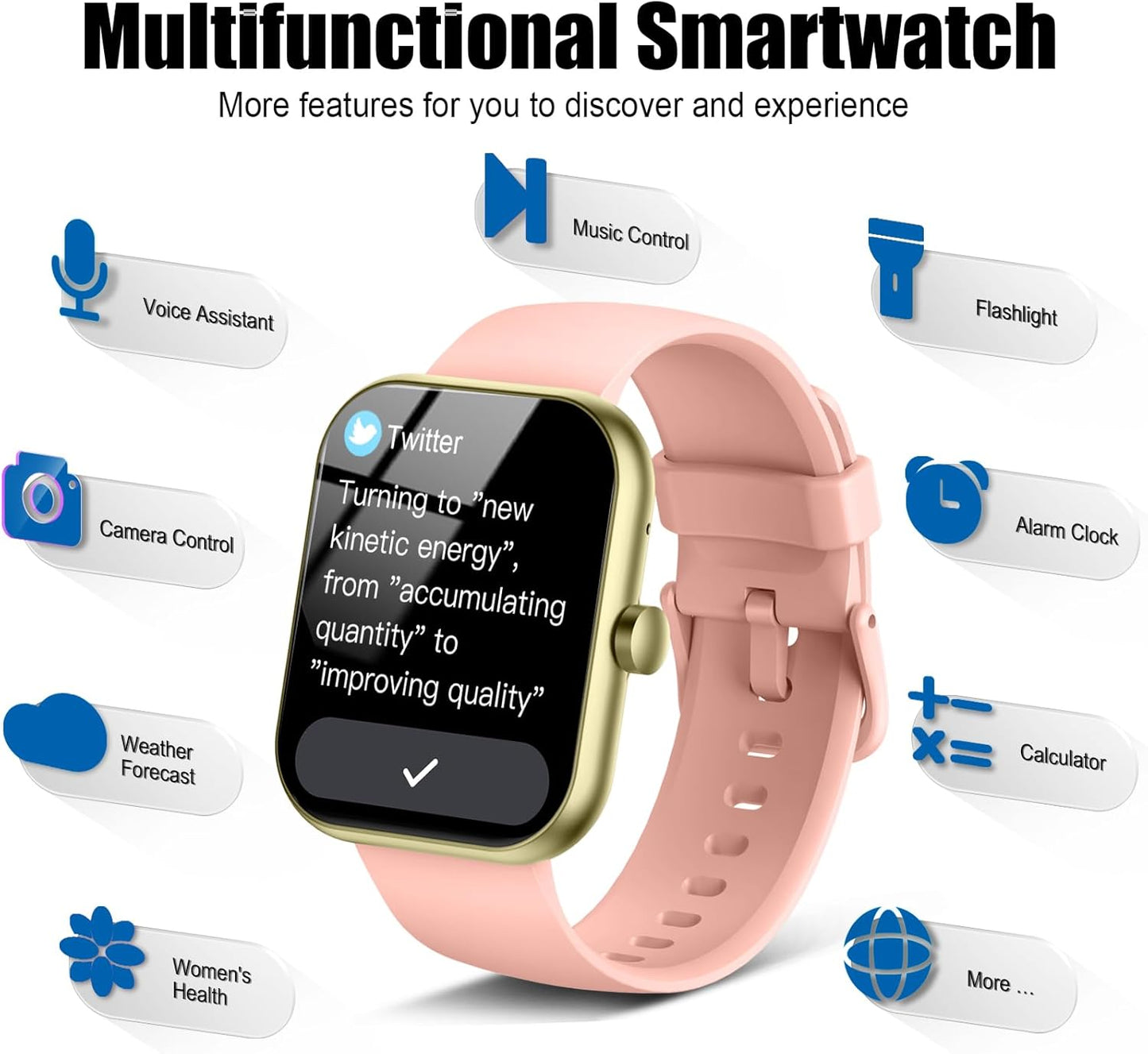 2026 Smart Watch for Men Women (Answer/Make Call), 1.96" HD Fitness Tracker Running Watch, IP68 Waterproof,Pedometer, Sleep/Step/Activity/Heart Rate Monitor,110+ Sport Mode Smartwatch for Android iOS