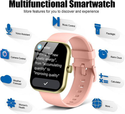 2026 Smart Watch for Men Women (Answer/Make Call), 1.96" HD Fitness Tracker Running Watch, IP68 Waterproof,Pedometer, Sleep/Step/Activity/Heart Rate Monitor,110+ Sport Mode Smartwatch for Android iOS