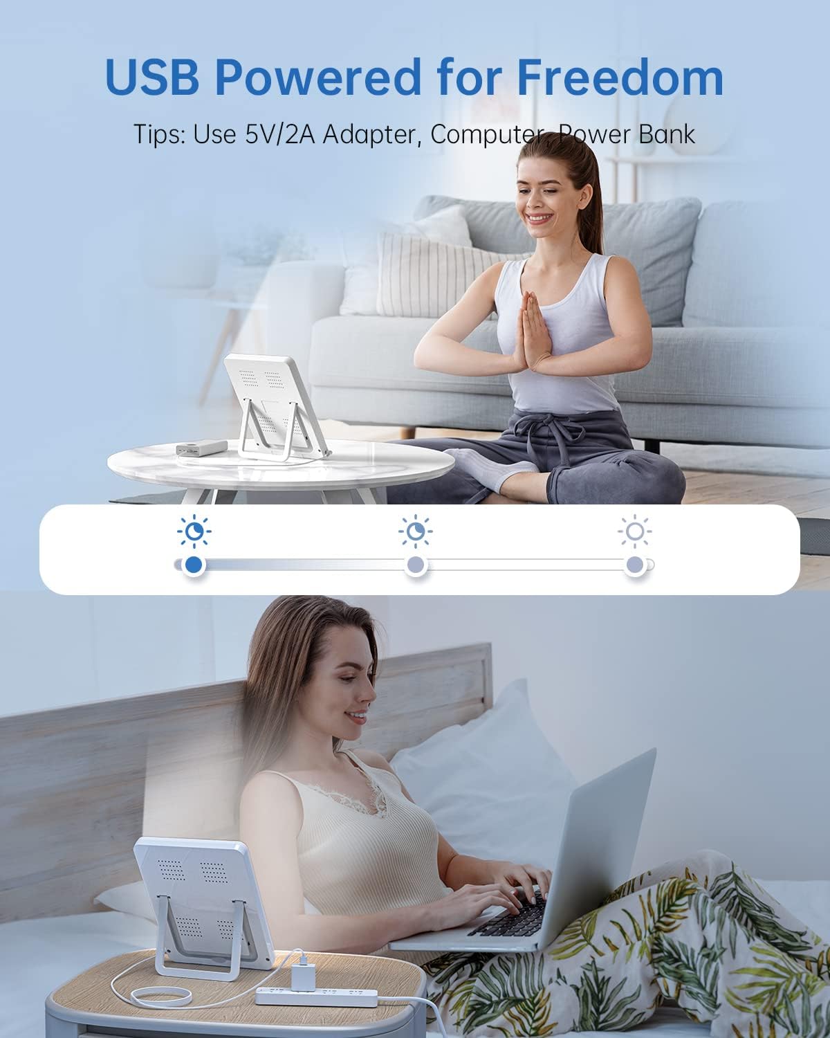 Light Therapy Lamp - 10000 Lux Therapy Lights, 3 Timing & Mode Happy Lamp, Touch Control Daylight Lamp with Memory Function, Portable Light Therapy Box for Home/Office Use As Lift Mood
