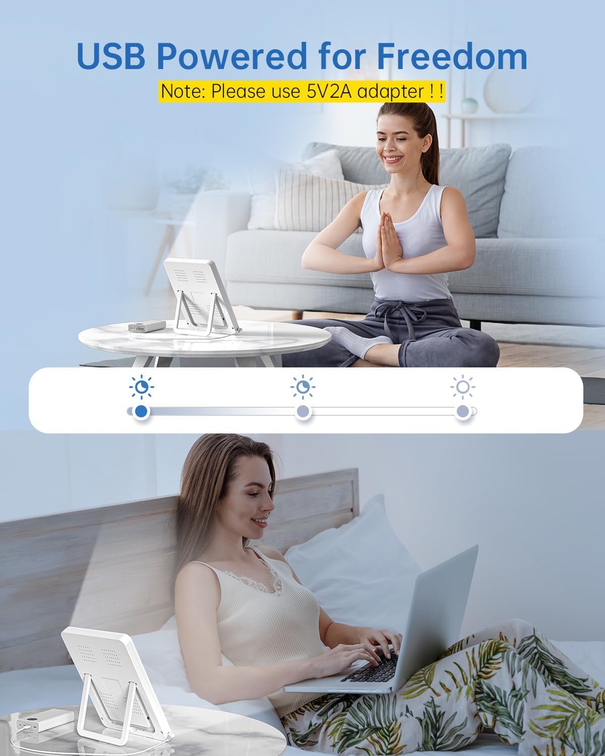 Light Therapy Lamp - 10000 Lux Therapy Lights, 3 Timing & Mode Happy Lamp, Touch Control Daylight Lamp with Memory Function, Portable Light Therapy Box for Home/Office Use As Lift Mood