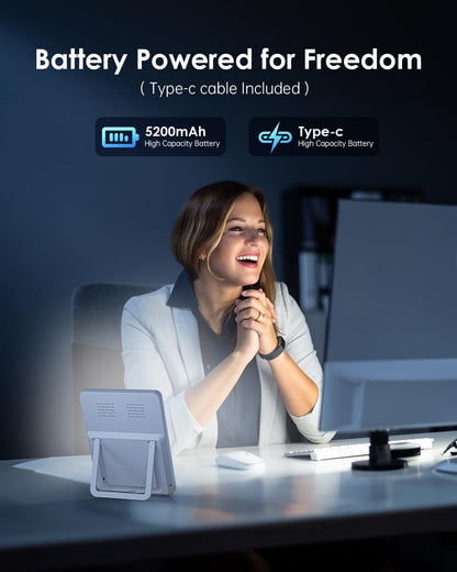 Light Therapy Lamp - 10000 Lux Therapy Lights, 3 Timing & Mode Happy Lamp, Touch Control Daylight Lamp with Memory Function, Portable Light Therapy Box for Home/Office Use As Lift Mood