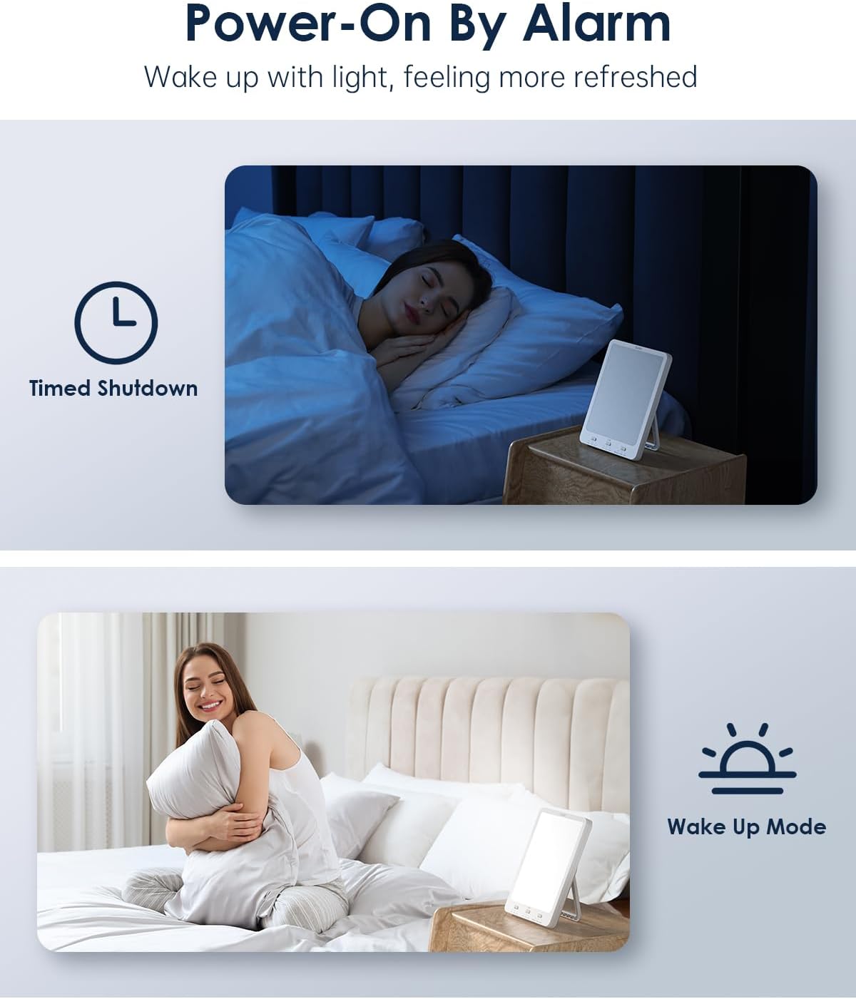 Light Therapy Lamp - 10000 Lux Therapy Lights, 3 Timing & Mode Happy Lamp, Touch Control Daylight Lamp with Memory Function, Portable Light Therapy Box for Home/Office Use As Lift Mood