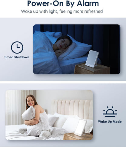 Light Therapy Lamp - 10000 Lux Therapy Lights, 3 Timing & Mode Happy Lamp, Touch Control Daylight Lamp with Memory Function, Portable Light Therapy Box for Home/Office Use As Lift Mood