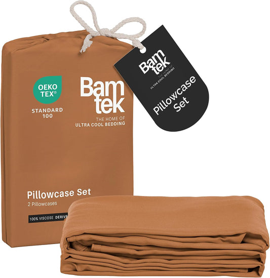 100% Viscose from Bamboo Pillowcase, Set of 2 Queen Pillow Cases