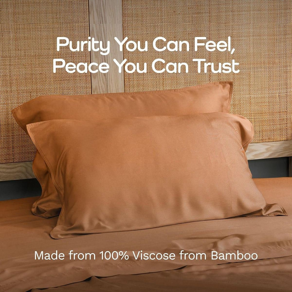 100% Viscose from Bamboo Pillowcase, Set of 2 Queen Pillow Cases