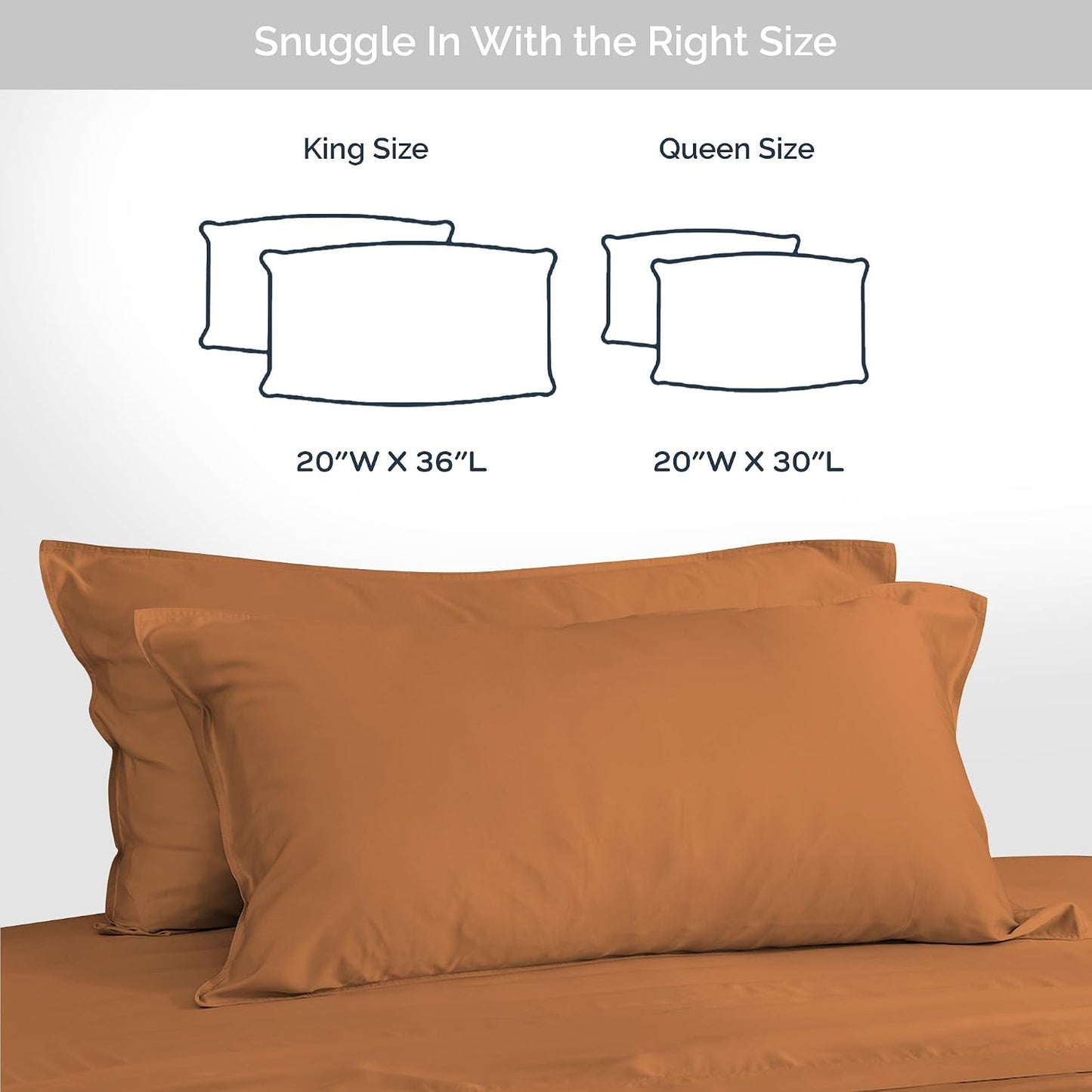 100% Viscose from Bamboo Pillowcase, Set of 2 Queen Pillow Cases
