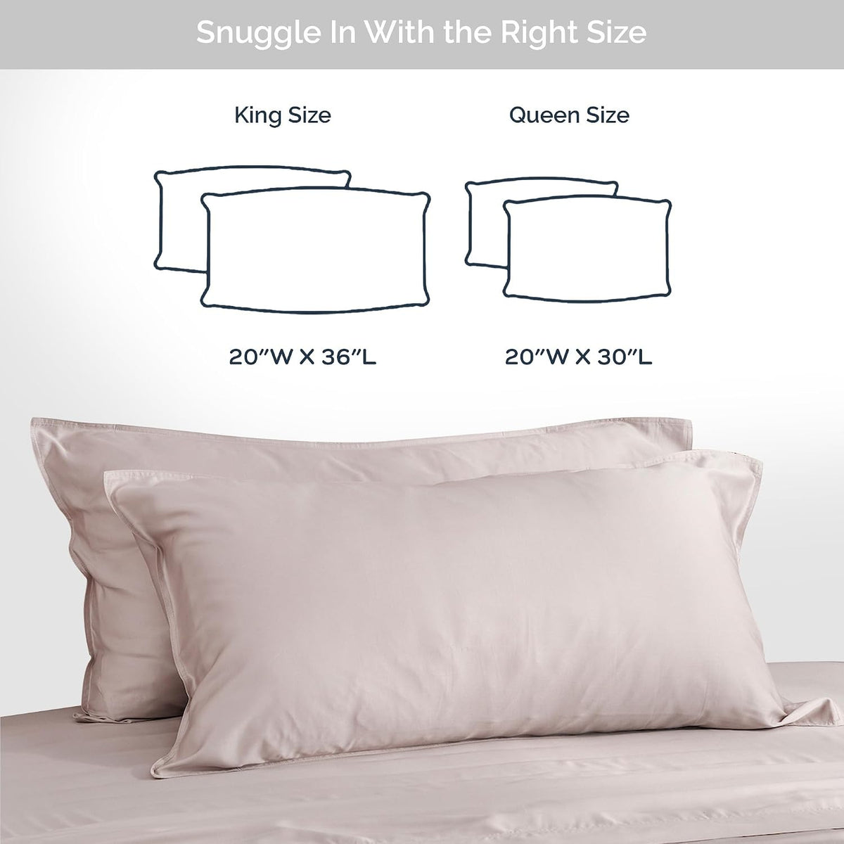 100% Viscose from Bamboo Pillowcase, Set of 2 Queen Pillow Cases