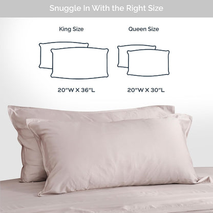 100% Viscose from Bamboo Pillowcase, Set of 2 Queen Pillow Cases
