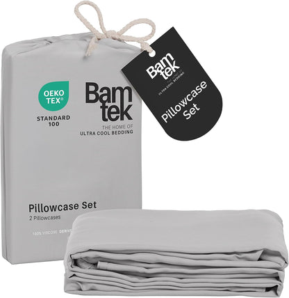 100% Viscose from Bamboo Pillowcase, Set of 2 Queen Pillow Cases