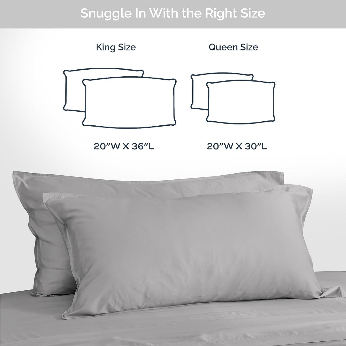 100% Viscose from Bamboo Pillowcase, Set of 2 Queen Pillow Cases