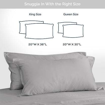 100% Viscose from Bamboo Pillowcase, Set of 2 Queen Pillow Cases