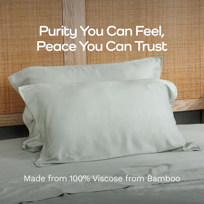 100% Viscose from Bamboo Pillowcase, Set of 2 Queen Pillow Cases