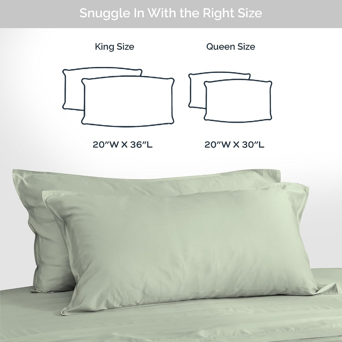 100% Viscose from Bamboo Pillowcase, Set of 2 Queen Pillow Cases