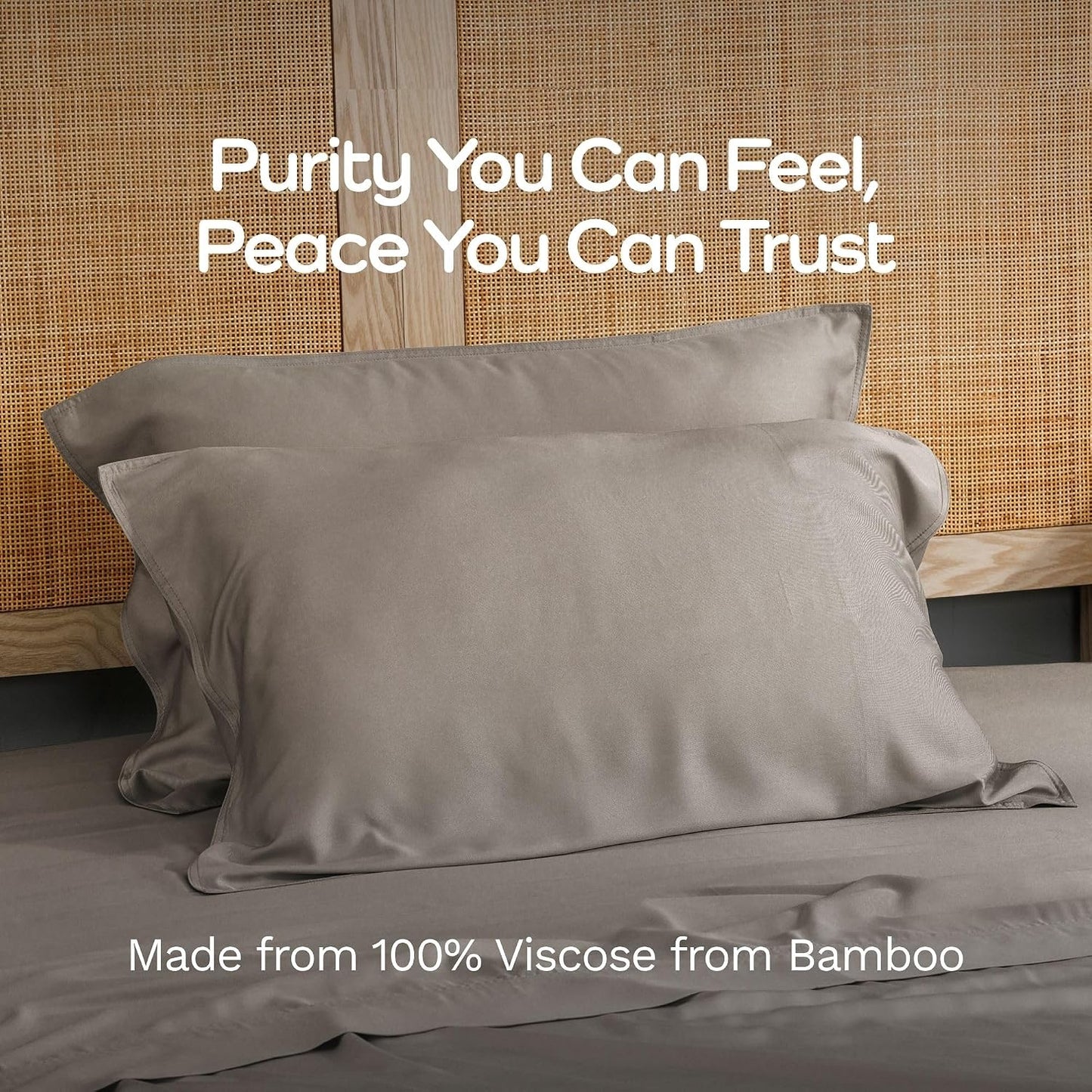 100% Viscose from Bamboo Pillowcase, Set of 2 Queen Pillow Cases