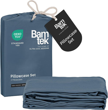 100% Viscose from Bamboo Pillowcase, Set of 2 Queen Pillow Cases