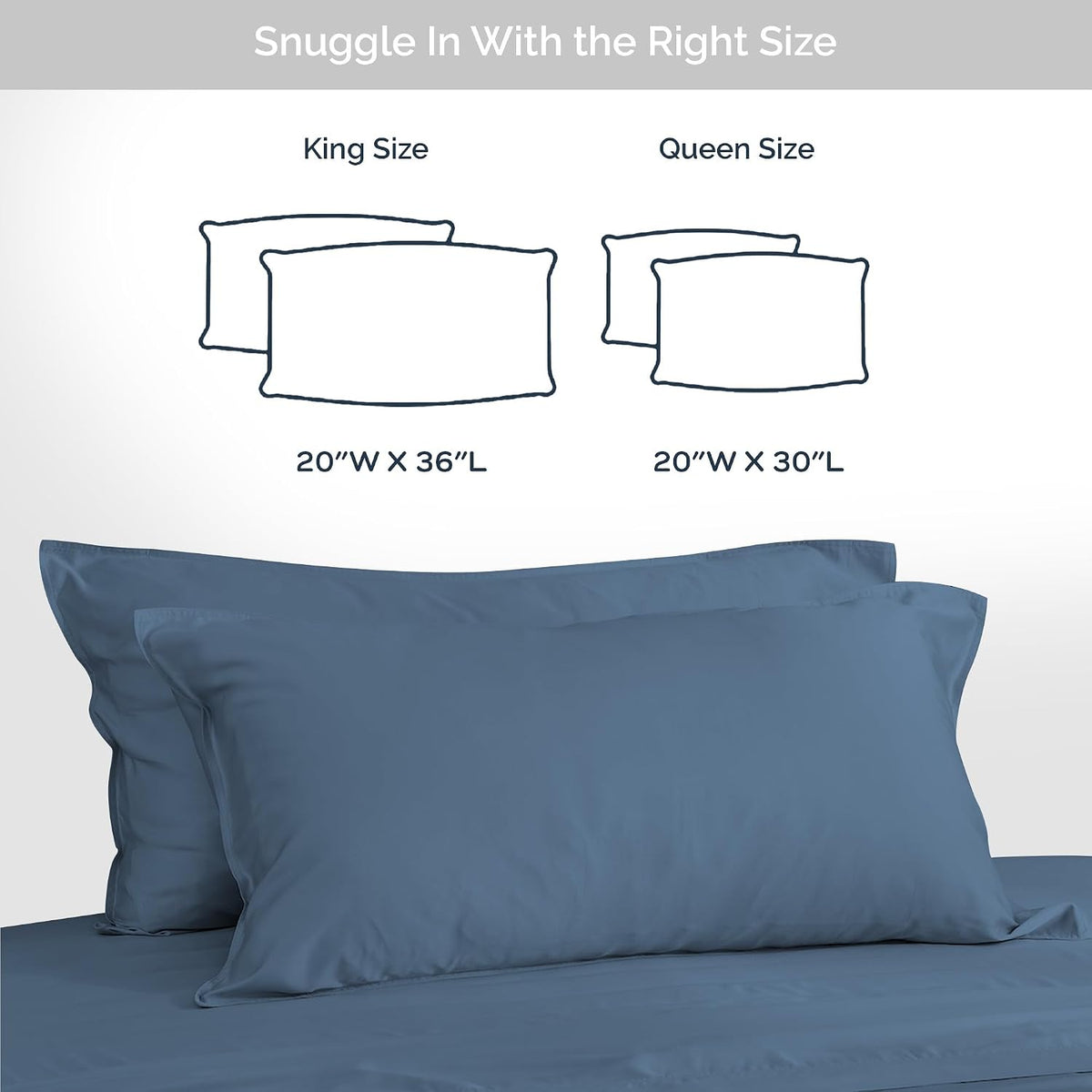 100% Viscose from Bamboo Pillowcase, Set of 2 Queen Pillow Cases