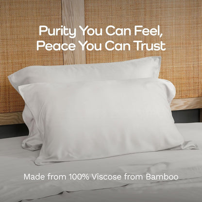 100% Viscose from Bamboo Pillowcase, Set of 2 Queen Pillow Cases