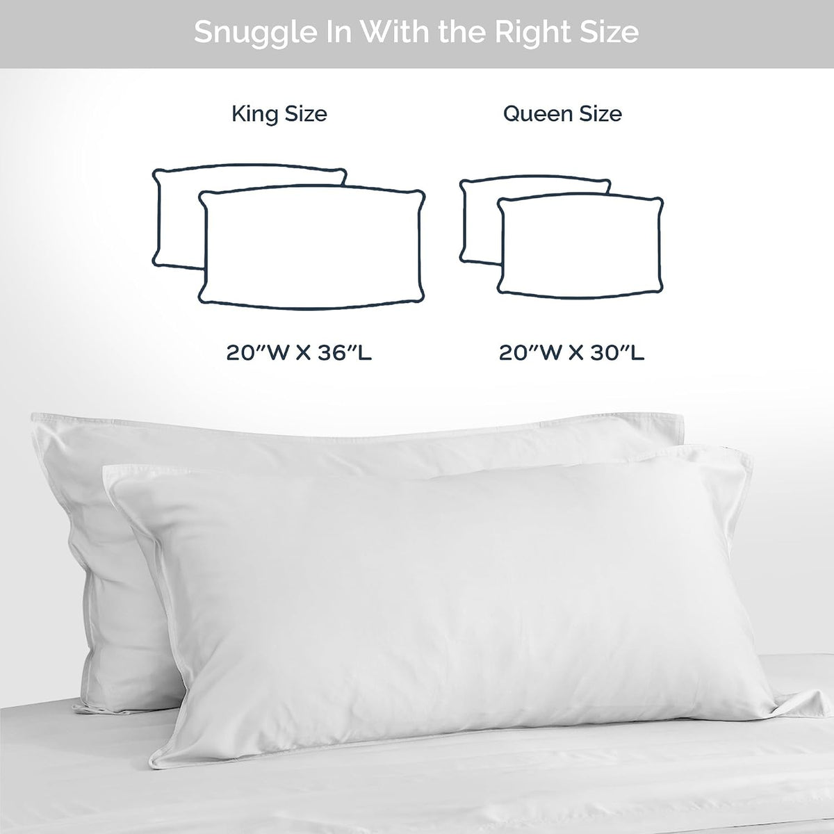 100% Viscose from Bamboo Pillowcase, Set of 2 Queen Pillow Cases