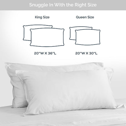100% Viscose from Bamboo Pillowcase, Set of 2 Queen Pillow Cases