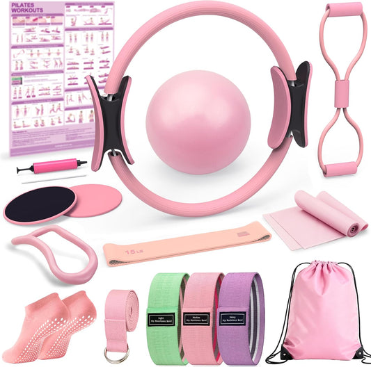 Pilates Kit for Home Workouts, Pilates Equipment Ring and Ball Set, Pilates Essentials Kit for Women, Home Pilates Workout Kit, Pilates Set, Pilates Starter Kit for Women at Gym Studio Travel